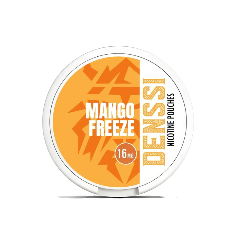 DENSSI Mango Freeze 16mg — slim nicotine pouch can, 16 mg